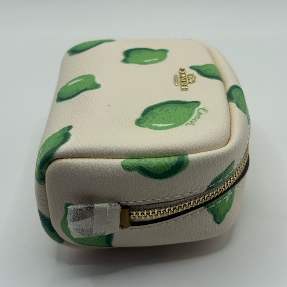 NWT Coach White and Green Lime Print Mini Cosmetic Bag - Picture 4 of 5